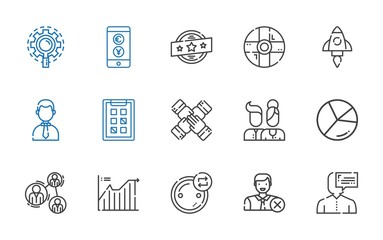 Sticker - management icons set