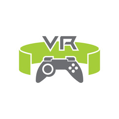 Leinwandbilder - Virtual reality gaming icon on white background for graphic and web design, Modern simple vector sign. Internet concept. Trendy symbol for website design web button or mobile app