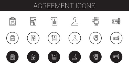 Canvas Print - agreement icons set