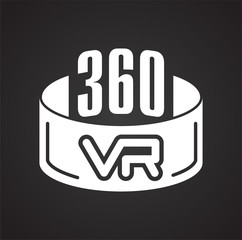 Leinwandbilder - Virtual reality 360 icon on black background for graphic and web design, Modern simple vector sign. Internet concept. Trendy symbol for website design web button or mobile app