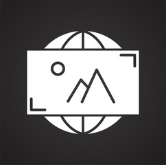 Leinwandbilder - Virtual reality tour icon on black background for graphic and web design, Modern simple vector sign. Internet concept. Trendy symbol for website design web button or mobile app