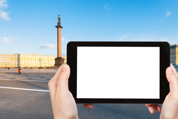 Canvas Print - Palace Square and General Staff Building at sunset