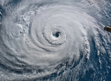 Fototapeta Londyn - Satellite view. Hurricane Florence over the Atlantics close to the US coast . Elements of this image furnished by NASA.