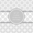 © Liudmyla - Floral seamless patterns compilation. Gray designs on white backgrounds