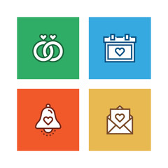 Poster - WEDDING LINE ICON SET