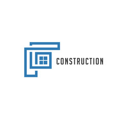 Construction Logo Vector With F Initial.