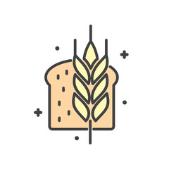 Poster - Bread outline icon on white background for graphic and web design, Modern simple vector sign. Internet concept. Trendy symbol for website design web button or mobile app