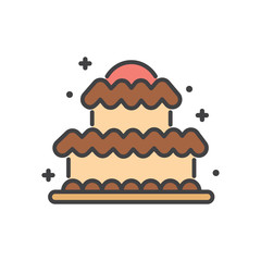 Poster - Cake outline icon on white background for graphic and web design, Modern simple vector sign. Internet concept. Trendy symbol for website design web button or mobile app