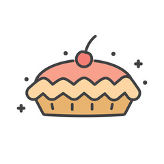 Poster - Pie outline icon on white background for graphic and web design, Modern simple vector sign. Internet concept. Trendy symbol for website design web button or mobile app