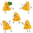 Funny cheese character ilustration isolated. Food concept.
