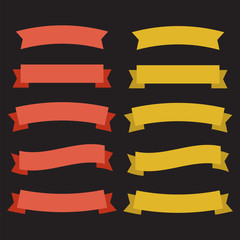 Wall Mural - Cartoon banners and comic ribbons. Colored banner ribbon. Banner ribbon vector set