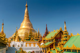 Fototapeta Most - Shwedagon Paya is the most sacred golden buddhist pagoda in Yangon, Myanmar.