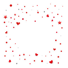 Leinwandbilder - Valentines Day  abstract geometric color background with confetti