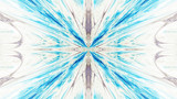 Fototapeta Dmuchawce - Abstract intricate symmetrical blue ornament. Fantastic fractal mandala. Psychedelic digital art. 3d rendering.