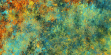 Abstract Teal And Orange Fantastic Clouds. Colorful Fractal Background. Digital Art. 3d Rendering.