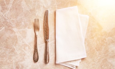 Napkin cloth table white blank mockup restaurant