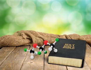Canvas Print - Holy Bible  book  and school on  background