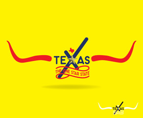 Wall Mural - Texas Logo Concept with Star, Map and Nickname The Lone Star State, Vector EPS 10.