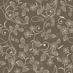 Wall Mural - Seamless flowers wallpaper pattern