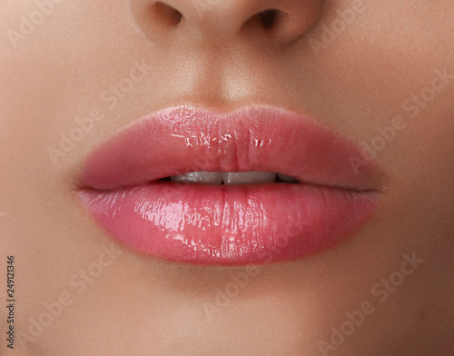 Permanent Make-up on her Lips. Poster Mural XXL