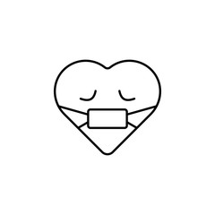 Poster - emoji fever icon. Element of heart emoji for mobile concept and web apps illustration. Thin line icon for website design and development, app development