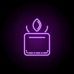 Poster - candle icon. Elements of Beauty, make up, cosmetics in neon style icons. Simple icon for websites, web design, mobile app, info graphics