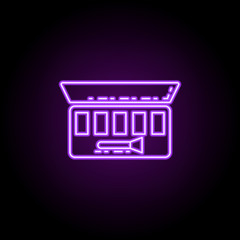Poster - eye shadow icon. elements of beauty, make up, cosmetics in neon style icons. simple icon for website