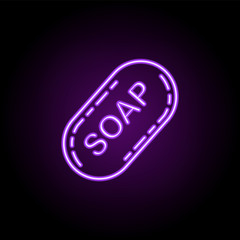 Poster - soap icon. Elements of Beauty, make up, cosmetics in neon style icons. Simple icon for websites, web design, mobile app, info graphics