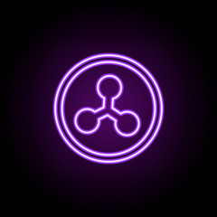 Poster - ripple icon. Elements of Bitcoin Blockchain in neon style icons. Simple icon for websites, web design, mobile app, info graphics