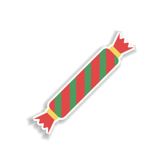 Poster - Christmas candy 2 colored line sticker icon. Elements of Christmas in color icons. Simple icon for websites, web design, mobile app, info graphics