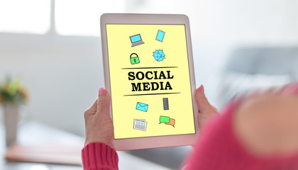 Social media concept on a tablet
