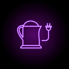 Poster - Electric kettle icon. Elements of Food and drink in neon style icons. Simple icon for websites, web design, mobile app, info graphics