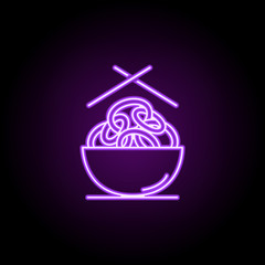 Poster - noodles icon. Elements of Food and drink in neon style icons. Simple icon for websites, web design, mobile app, info graphics