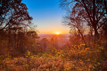 sunrise at brown co. state park, in