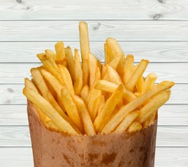 Wall Mural - Homemade pile of appetizing french fries