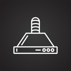 Poster - Extractor line icon on black background for graphic and web design, Modern simple vector sign. Internet concept. Trendy symbol for website design web button or mobile app