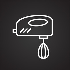 Poster - Mixer line icon on black background for graphic and web design, Modern simple vector sign. Internet concept. Trendy symbol for website design web button or mobile app