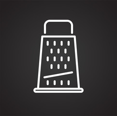 Poster - Grater line icon on black background for graphic and web design, Modern simple vector sign. Internet concept. Trendy symbol for website design web button or mobile app
