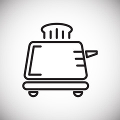 Poster - Toaster line icon on white background for graphic and web design, Modern simple vector sign. Internet concept. Trendy symbol for website design web button or mobile app