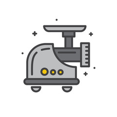 Poster - Meat grinder line icon on white background for graphic and web design, Modern simple vector sign. Internet concept. Trendy symbol for website design web button or mobile app