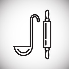 Poster - Kitchenware line icon on white background for graphic and web design, Modern simple vector sign. Internet concept. Trendy symbol for website design web button or mobile app