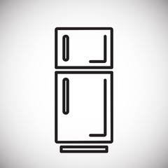 Poster - Refrigerator line icon on white background for graphic and web design, Modern simple vector sign. Internet concept. Trendy symbol for website design web button or mobile app