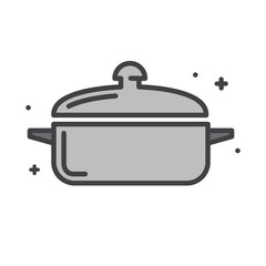 Poster - Cookware line icon on white background for graphic and web design, Modern simple vector sign. Internet concept. Trendy symbol for website design web button or mobile app