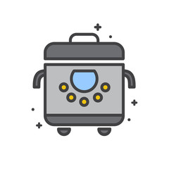 Poster - Multicooker line icon on white background for graphic and web design, Modern simple vector sign. Internet concept. Trendy symbol for website design web button or mobile app
