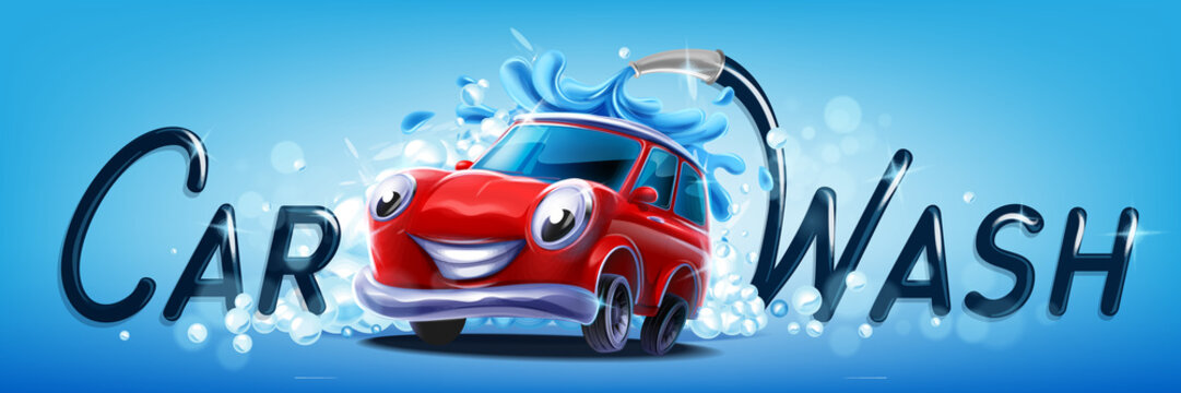 car wash vector banner