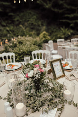 wedding table with flowers