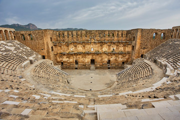 Wall Mural - Ancient amphitheater Aspendos in Antalya, Turkey