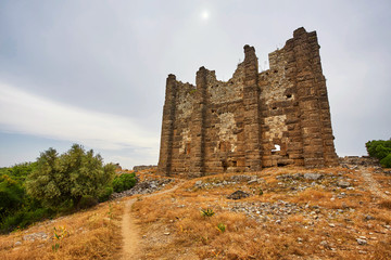 Wall Mural - View of the basilica ruins in ancient Greco-Roman city Aspendos near Antalya