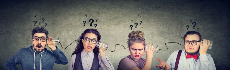 men and women having troubled communication