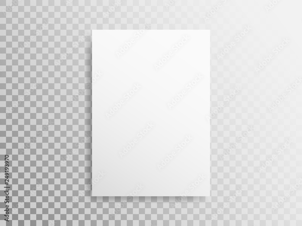 Image vectorielle Stock Blank A4 sheet on transparent background. White ...